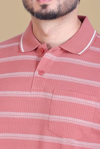 Image of SANE ORIGINALS Full Sleeves Textured Polo Tshirt for Men with Pocket || Long Sleeves Collar and Pocket T-Shirt for Men