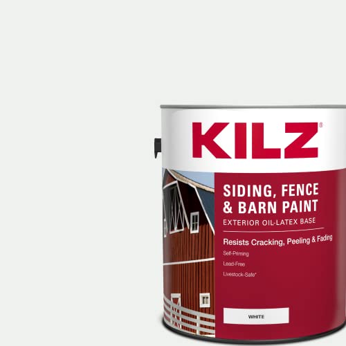 KILZ Siding, Fence, and Barn Paint, Exterior, White, 1 Gallon