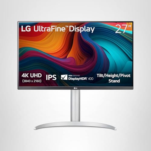 undefined LG 27UP650K-W 27-inch Ultrafine 4K UHD (3840 x 2160) IPS Computer Monitor, 60Hz, 5ms, DisplayHDR 400, Reader Mode, Flicker Safe, HDMI, DisplayPort, Tilt/Height/Pivot Adjustable Stand, White の商品画像 11