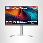 LG 27UP650K-W 27-inch Ultrafine 4K UHD (3840 x 2160) IPS Computer Monitor, 60Hz, 5ms, DisplayHDR 400, Reader Mode, Flicker Safe, HDMI, DisplayPort, Tilt/Height/Pivot Adjustable Stand, White