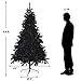 LUCKYERMORE Black Christmas Tree 7 Feet Halloween Tree Artificial Pine Tree Holiday Decoration with Xmas Tree Ornaments w/ 1000 Branch Tips