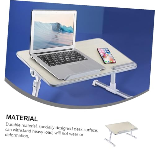 Bureau d'ordinateur pliable en bois beige au design simple et compact