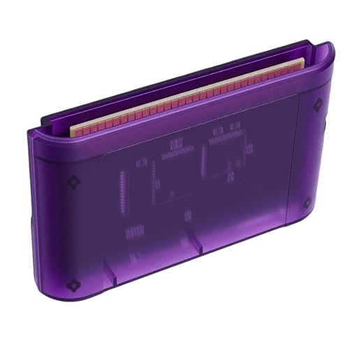 Tonysa Tarjeta de Juego 4000 en 1, Cartucho de Juego con Tarjeta de Memoria de 8GB, Game Drive Master System 32X para Consolas de Juegos MD1 MD2 MD3 CD X 32X (Púrpura transparente)