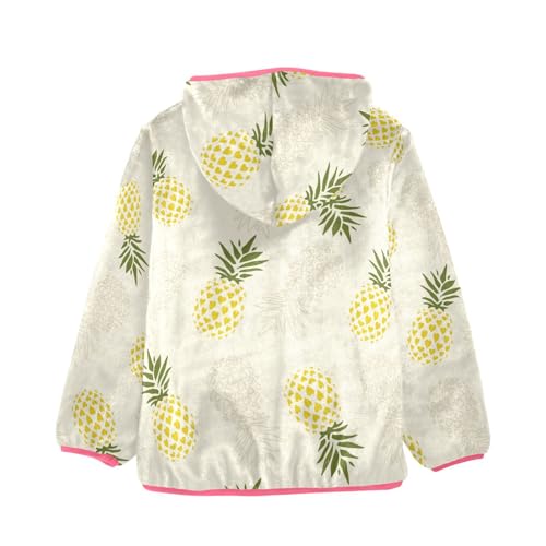 OTVEE Pineapple Yellow Fruits Kids Hoodie Jacket Fall Spring Full Zip Warm Outwear Coat2