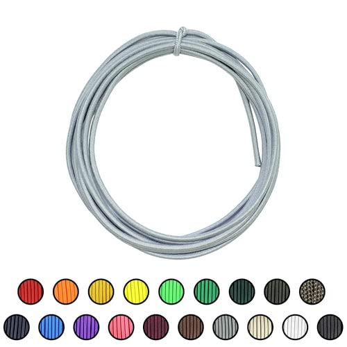 Sgt Knots Marine Grade Shock Cord - 100% Stretch, Dacron Polyester Bungee For Diy Projects, Tie Downs, Elastic Cord, Commercial Uses | 1/8" X 50Ft, Silver #TOP2
