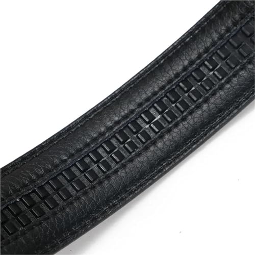 2 PCS Men's Leather Belts No Buckle Automatic Black Brown Waistband 3.5cm4