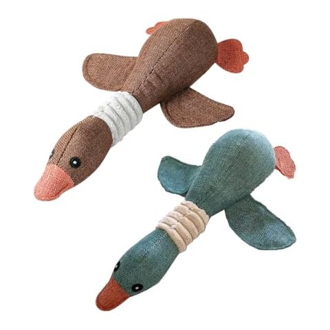 sgmedila 2 Pcs Goose Pet Plush Pillow, Sounding Goose Durable Dog Toys for Aggressive Chewers Indestructible Large Breed and Squeaky Goose for Large Breed (BU+CO) Cover