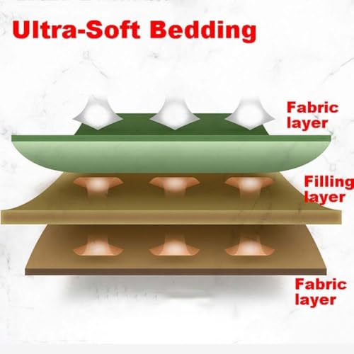 Falda de cama de microfibra cepillada cubrecama con volantes y 2 fundas de almohada 6