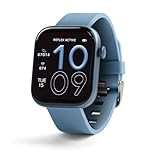 Reflex Active Series 40 Amoled Smart Watch for Women Men with Dual-Time, Make/Answer Calls, Sleep Monitor, Sports Modes, Cycle Tracking, Step Counter and Denim Blue Silicone Strap for IOS Android