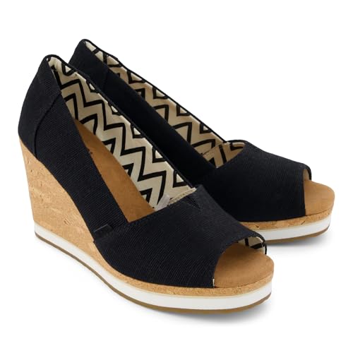 TOMS Womens Essential Wedge Black 9.5 Medium - image 7