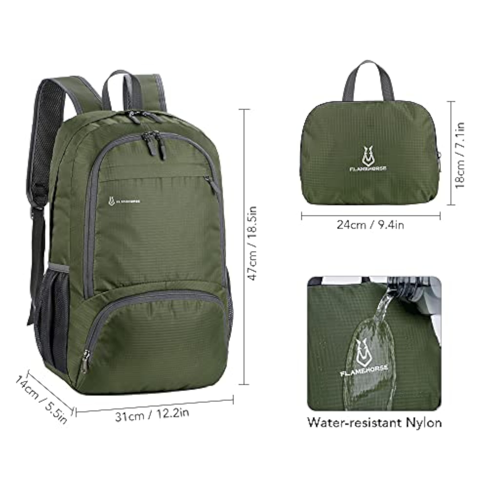 Lightweight Foldable Backpack, Waterproof Packable