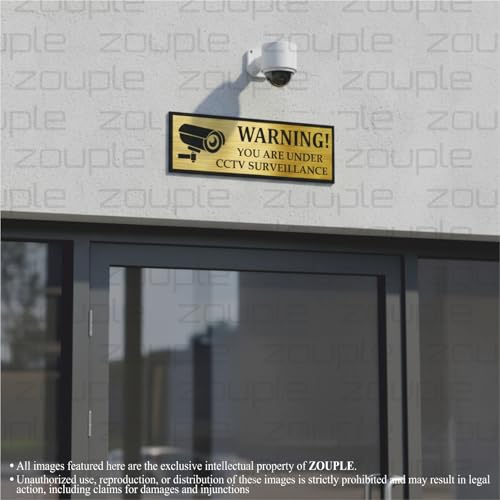 Image of CCTV Surveillance Sign, 12x4 Inch, Acrylic, Self-Adhesive