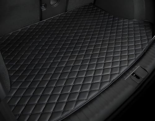 Image of MATRRA Compatible with Volkswagen Vento Custom Fitted Car Trunk /Boot Mat /Dicky Base Leather Car Trunk Mat Complete Set- Waterproof and Washable | Double Layer Mat | Color: Black-Black