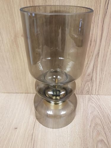 Fotóforo LED cristal gris D13 x 29 cm