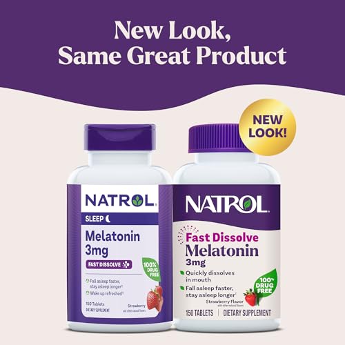 Natrol Fast Dissolve Melatonin 3 mg, Melatonin Supplements for Restful Sleep, Sleep Support for Adults, 150 Strawberry-Flavored Tablets, Up to a 150 Day Supply - Image 3