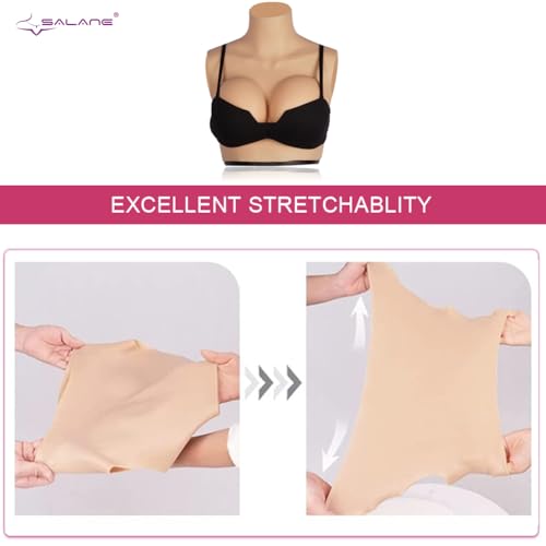 Silicone Breastplate Drag Queen B-G Cup Fake Breast Forms for Crossdressers Cosplay Touch Realistic Breast Plates4