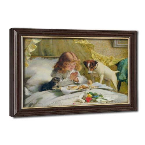 Décoration murale Suspense 1894 Charles Burton Barber poster toile avec cadre facile
