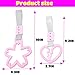 2PCS Pink Sakura & Heart JDM Tsurikawa Handle Straps – Cute Car Interior & Rear Bumper Warning Drift Charms, Kawaii JDM Car Accessories for Women Girls, Decorative Pull Rings for Cars, Bus, Train