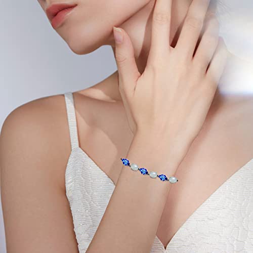 Jkr Jade Bracelet For Women Sterling Silver Green Link Bracelet Anniversary Birthday Graduation Jewelry Gifts For Women Her (Enamel) #TOP1