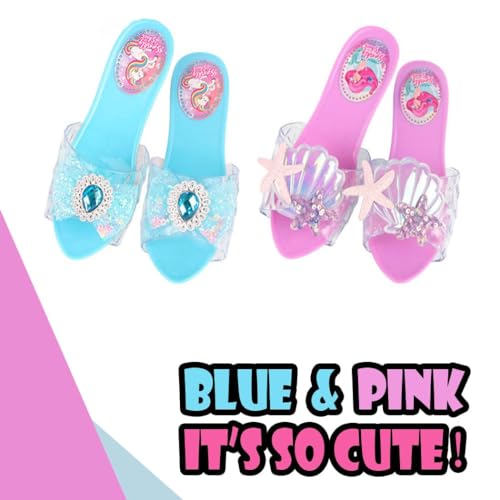 REVHQ Princess Dress Up Toys & Jewelry Boutique, Christmas Princess Costumes Set incl Color Skirts, Shoes, Crowns, Princess Accessories, Girls Role Play Set Gift for 3 4 5 6 Year old Girl Toddler