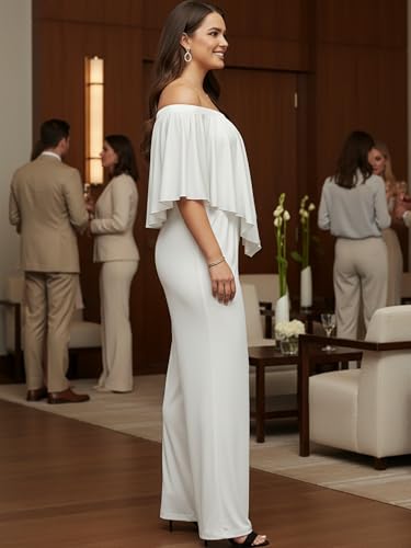 Image of KOH KOH Womens Long Pant Strapless Off Shoulder Pockets One Piece Jumpsuit
