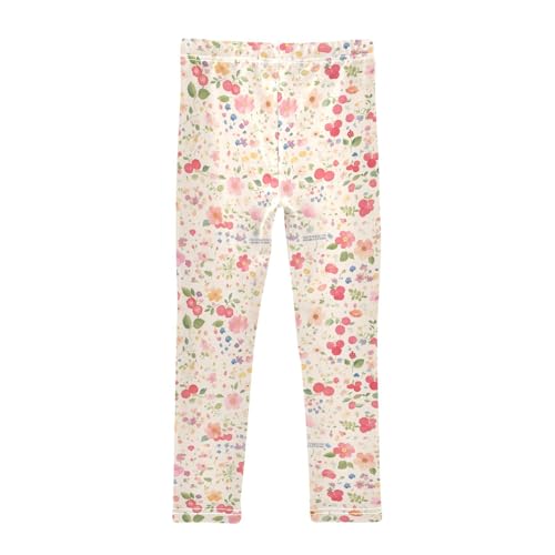Watercolor Berry Raspberry Kids Girl's Cotton Pants Stretch Full Length Pants Sports2