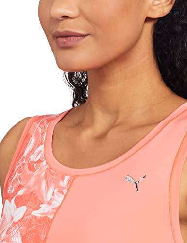 Image of Puma Women's' Printed Regular T-Shirt (52024324 Georgia Peach-Fiery Coral-Floral Print XL)
