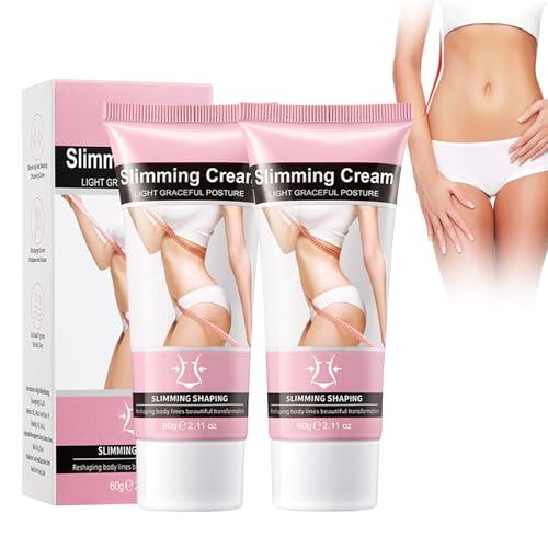 Tkekruh 2PC Crema Adelgazante 60g, Crema para Quemar Grasa, Crema para Adelgazar Abdominal, Adelgazar, Quemar Grasa, Crema para Perder Peso Corporal, para Adelgazar y Mejorar el Entrenamiento