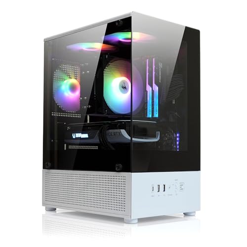 Image of Zalman CUBIX-G Micro-ATX MATX Compact Mini Tower Gaming PC Case, BW (Panda) | Includes 3x 120mm FRGB Fans, Panoramic View Tempered Glass Panels, USB Type-C, Up to 280mm GPU Support