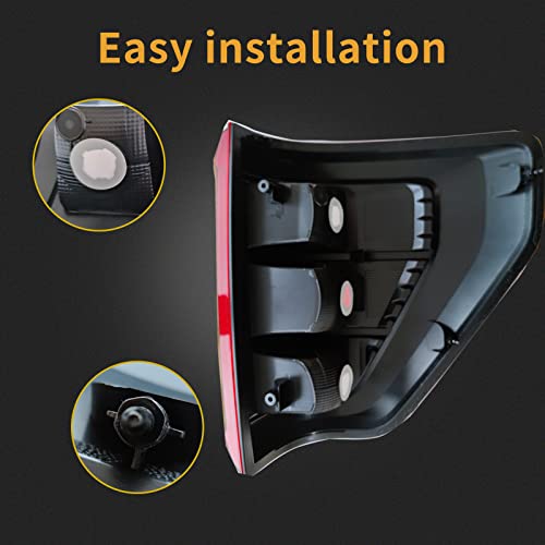 Left Driver Side Tail Light Assembly Compatible With 2021-2022 Ford F150 F-150 Xl Rear Taillight Tail Lamp Halogen Brake Lamp Without Bulb #TOP3