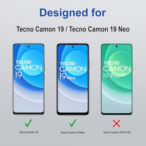 Image of ZAP CASE HD Plus Tempered Glass Screen Protector Compatible For Tecno Camon 19 (Black) Edge To Edge Coverage With Easy Installation Kit