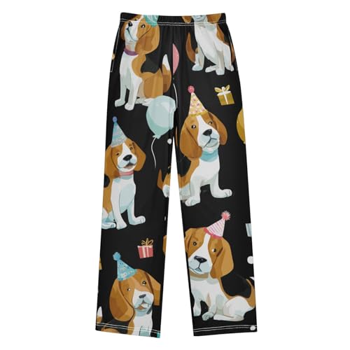 ZZXXB Birthday Beagle Balloon Boys Long Pants Soft Trousers Elastic Waist Kids Lounge Bottoms with Pockets S-XL