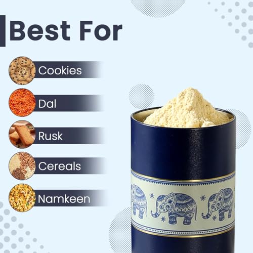 Image of Mandala Collection Airtight Kitchen Container Set| 850ML- Set of 2| Food Grade Metal Jars for Cereals, Cookies, Dals & Dry Food| Vacuum Lid, Rust Resistant| Blue Elephant Canisters