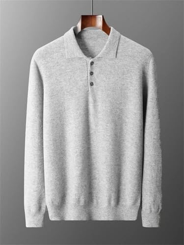 Men's Thick Polos Collar Basics Pullover Sweater Solid Merino Wool Knitwear Soft Casual Warm Tops2