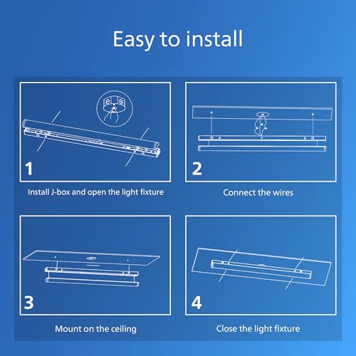 Image of Philips LED 2-Pack 4FT High Brightness Utility Garage Shop Batten Strip Fixture, Hardwired, 3800 /4300 /5200lm, CCT 3500 /4000 /5000K, 50,000 Hours, Damp Rated, 120-277V - Basement Ceiling Undercabinet