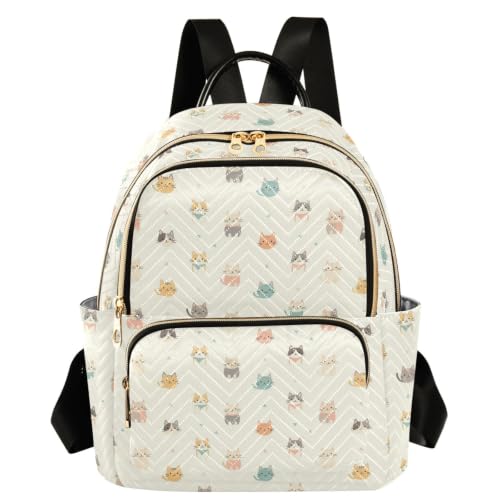 Mochila de gatos kawaii talla S rosa pastel para mujer de gran capacidad