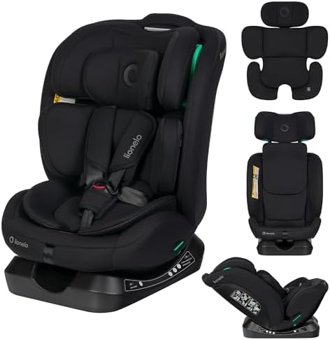 Lionelo Aart i-Size Kinderautositz Gruppe 0/1/2/3, 40-150 cm, 0-12 Jahre | Universelle Gurtmontage, Verstellbare Memory Foam Kopfstuetze, Rueckwaerts und Vorwaertsgerichtet, Abnehm