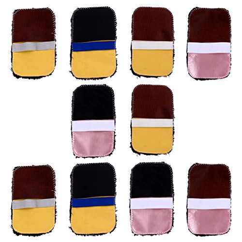 ARTIBETTER 10pcs Shoes Polishing Gloves Soft Plush Shoes Shine Cloth Multifunctional Leather Shoe Polishing Cloth Random Color