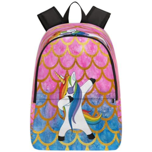 Sac à dos école motif licorne 17,4 L pour fille garçon homme femme