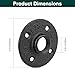 BathAce Industrial Pipe Floor Flange, Heavy Duty Malleable Iron Pipe Fittings, Wall Mounted Vintage DIY Threaded Flange for Decoration Steampunk Furniture Vintage Project, Black(2 Pack, DN20-3/4 Inch)