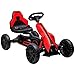 HOMCOM Go Kart a Pedali per Bambini 3-8 Anni con Sedile Regolabile in 4 Posizioni e Ruote in EVA, 100x58x58.5 cm, Rosso e Nero