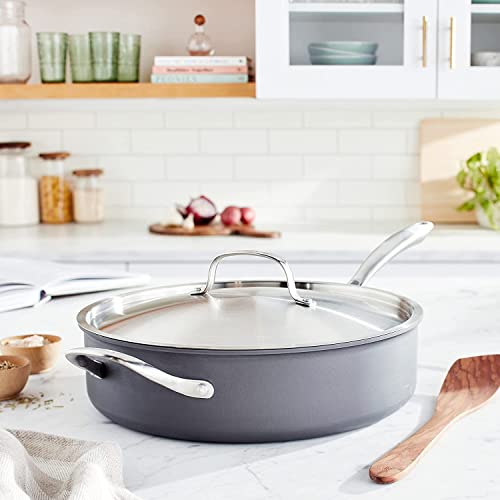 Image of Cuisinart GG33-30H 5.5-Quart Saute Pan with Helper Handle and Cover GreenGourmet, Black