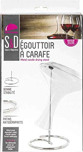 Saveur et Degustation KV7083 Silver Decanter Dryer - 16.8 x 16.8 x 32.2cm - Steel/Chrome/Metal