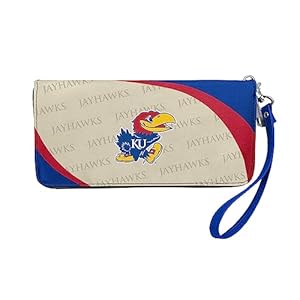 Littlearth womens NCAA Kansas Jayhawks Curve Zip Organizer Wallet, Team Color, 8″ x 4″ x 1″