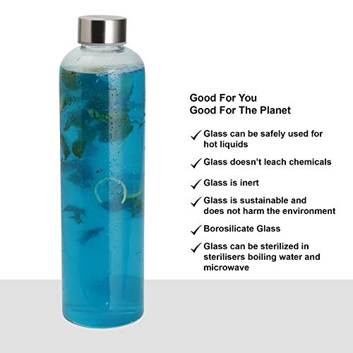 Cutting EDGE 500ml Borosilicate Glass Water Bottle (Transparent, Set of 1) 4