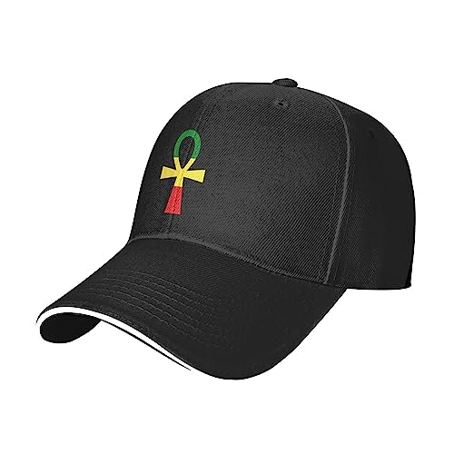 Gorra de béisbol ajustable Rasta Ankh unisex negra miniatura 2