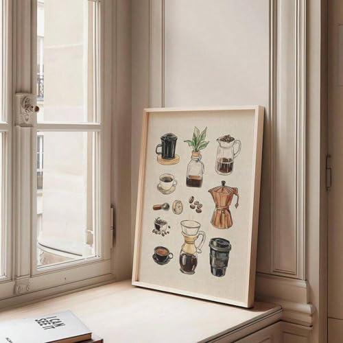 Cuisine rétro vintage transformée avec ce grand tableau mural de café - 3