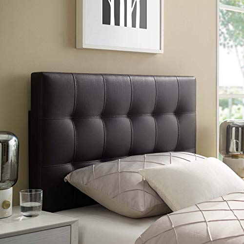 Image of Modway Lily Tufted Faux Leather Upholstered Twin Headboard in Brown