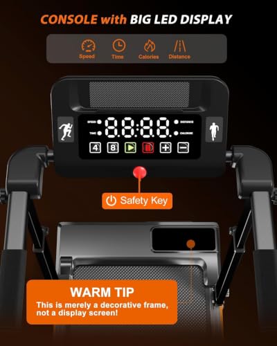 Image of 12% Incline Multifunctional Walking Pad with Height-Adjustable Handle Bar and Built-in Removable Desk, 8.0MPH /3.5HP Small Treadmill, 350LBS Weight Capacity Compact Treadmills (Black Orange)