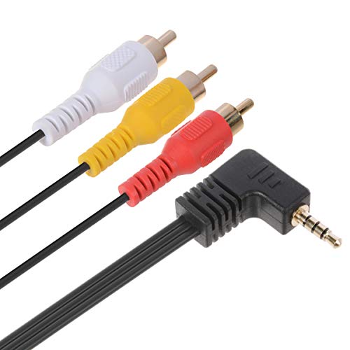 3.5Mm To Rca Av Camcorder Video Cable,3.5Mm Male To 3Rca Male Plug Stereo Audio Video Aux Cable For Camcorder, Tv, Speakers,Home Theater (3.5 Elbow To 3Rca With Shield 5Ft) #TOP2